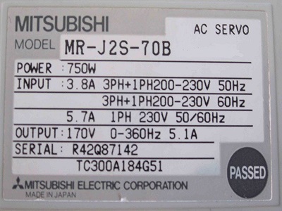 MITSUBISHI AC SERVO DRIVER (MR-J2S-70B)