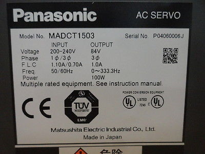 PANASONIC AC SERVO DRIVER (MADCT1503)